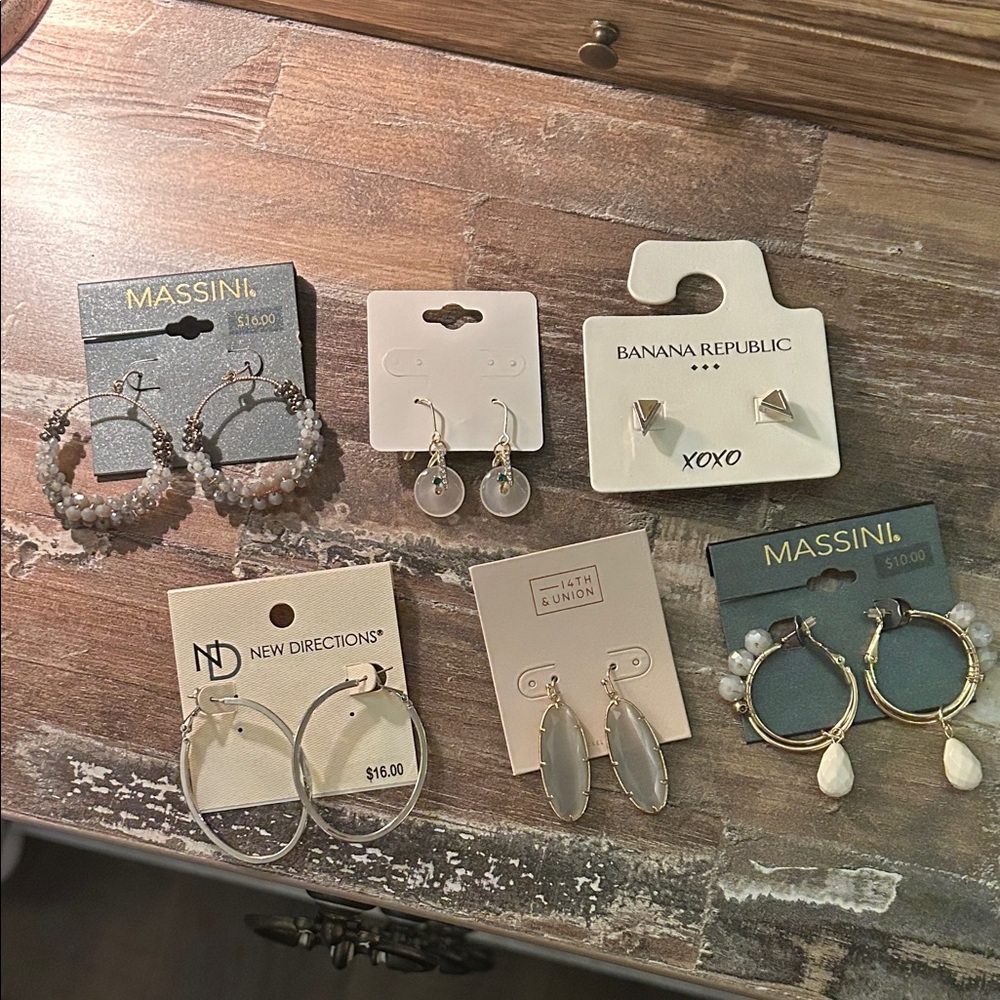 NWT Assorted Earrings Set with Silver and Gold Tones